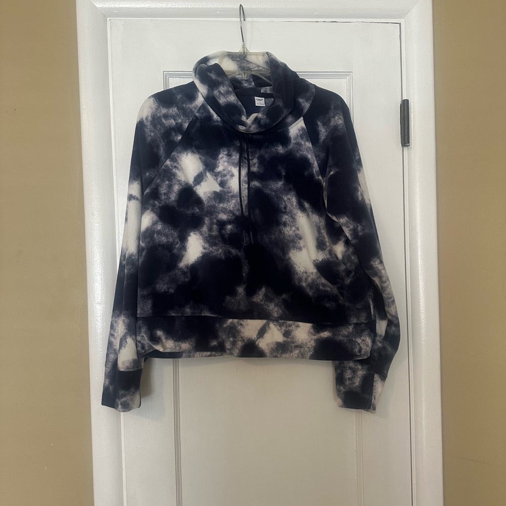 Old Navy Funnel Neck Blue Tie Dye Sweatshirt